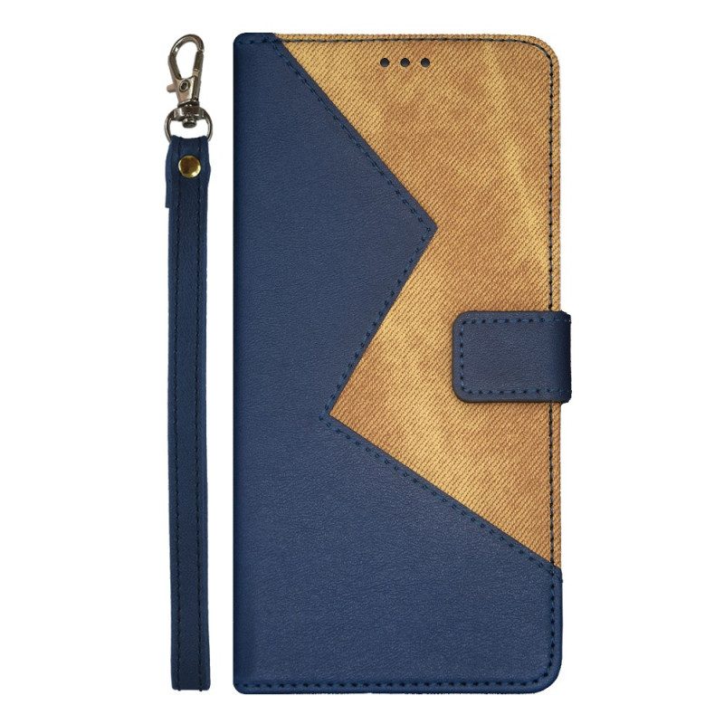 Flip Case Leren Poco C65 Tweekleurige Idewei