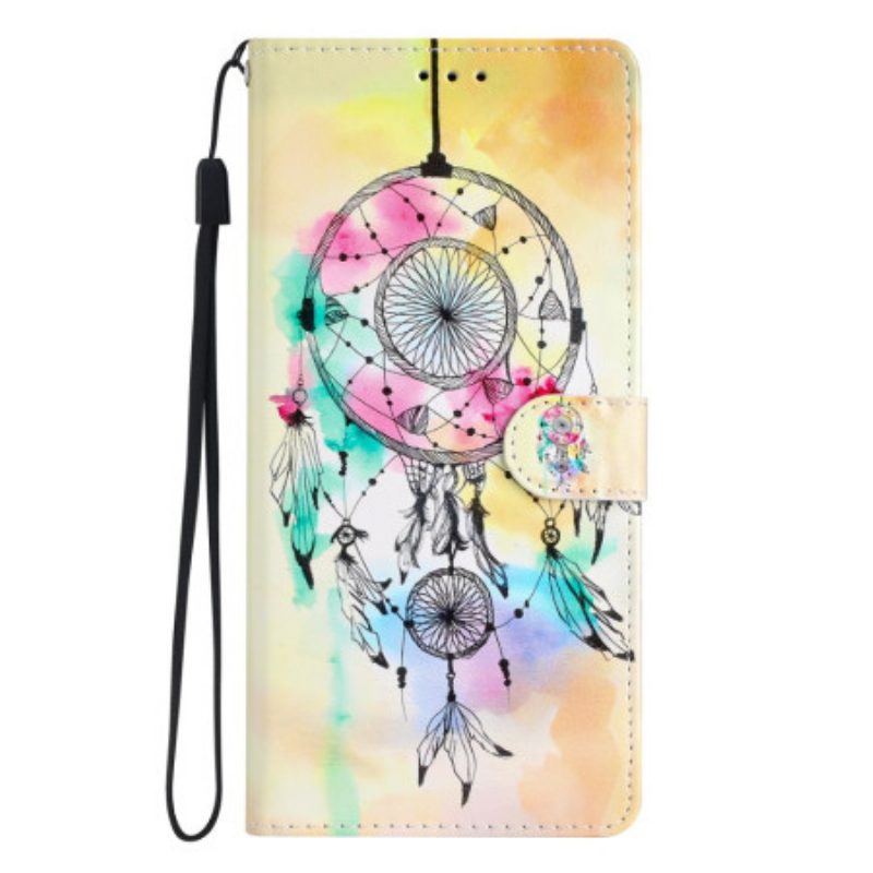 Leren Hoesje Poco C65 Aquarel Dromenvanger Met Riem