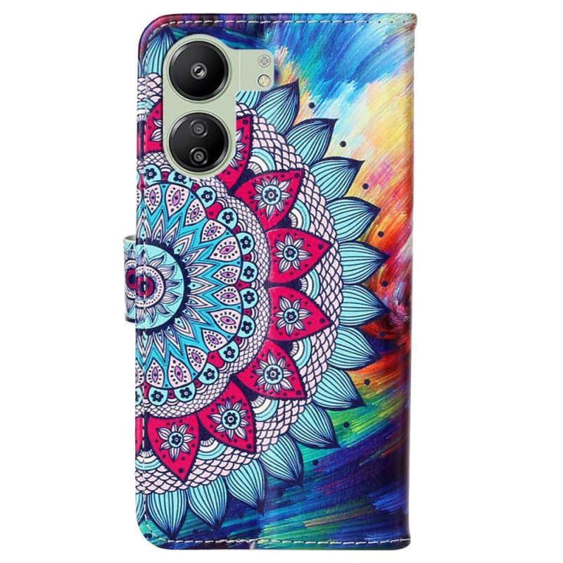 Leren Hoesje Poco C65 Mandala-bandpatroon Bescherming Hoesje