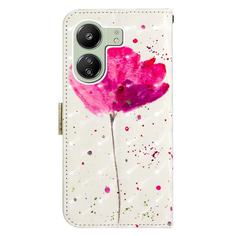 Leren Hoesje Poco C65 Papaver Bescherming Hoesje