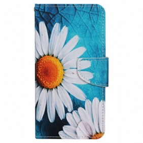 Leren Hoesje Voor Poco C65 Grote Bandchrysanten