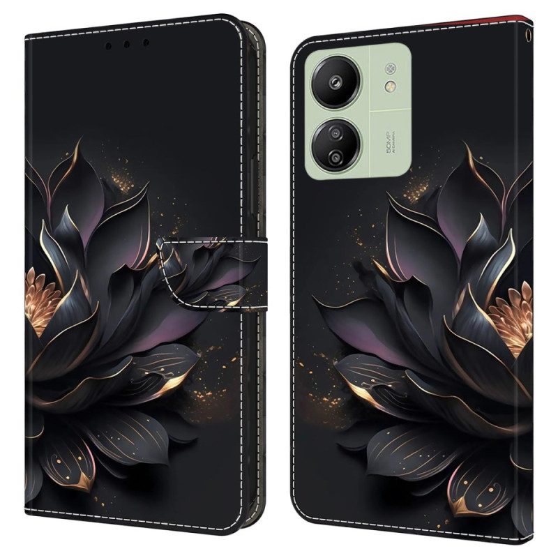 Leren Hoesje Voor Poco C65 Paarse Lotus