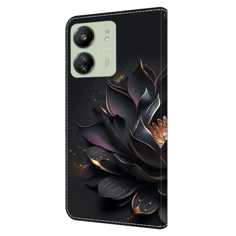 Leren Hoesje Voor Poco C65 Paarse Lotus