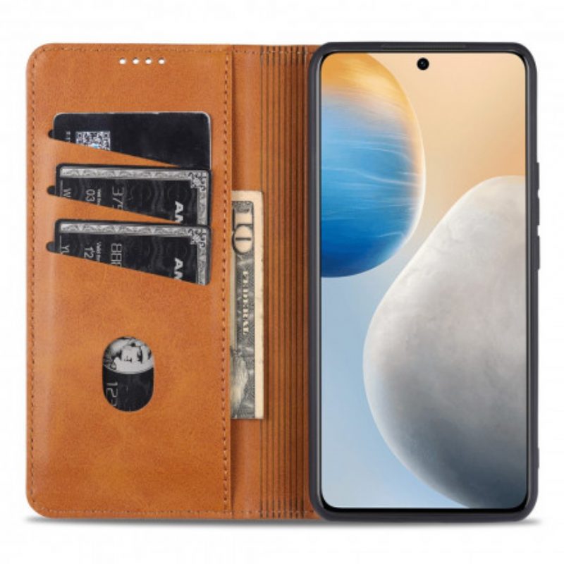 Bescherming Hoesje voor Vivo X60 Pro Folio-hoesje Azns Leerstyling