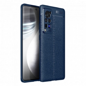 Telefoonhoesje voor Vivo X60 Pro Dubbellijnig Litchi-leereffect