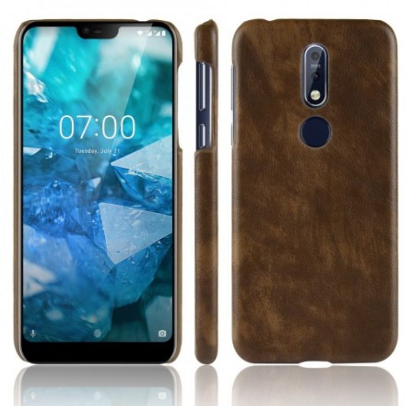 Hoesje voor Nokia 7.1 Litchi-leereffect