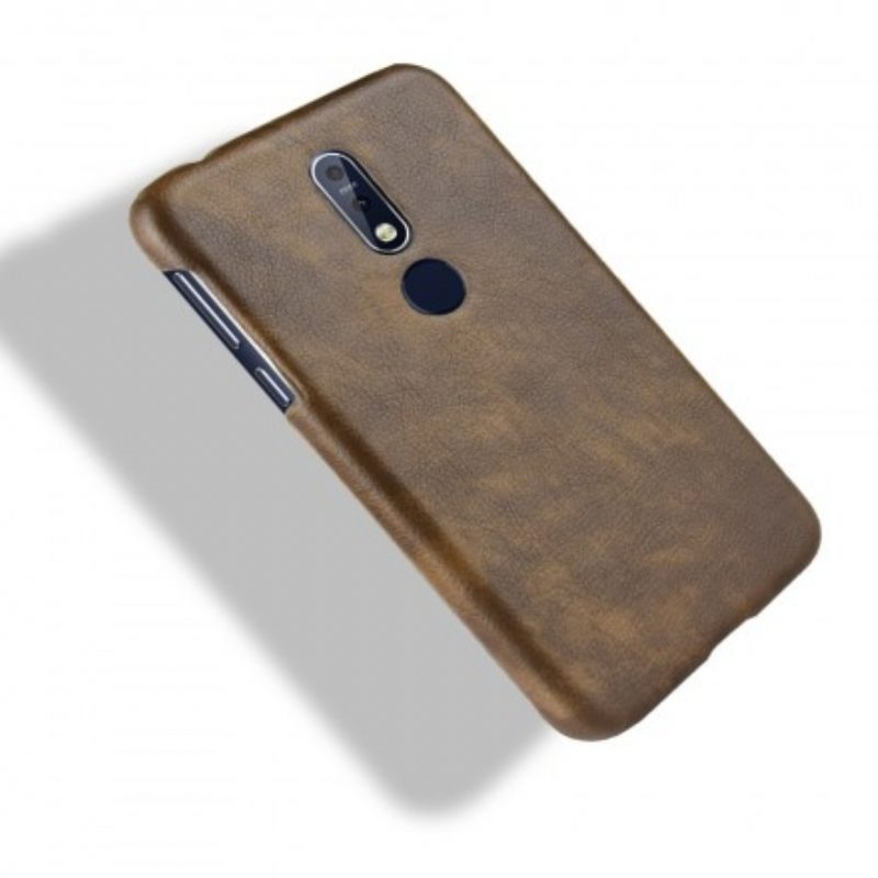 Hoesje voor Nokia 7.1 Litchi-leereffect