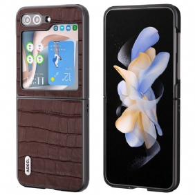 Case Hoesje Samsung Galaxy Z Flip 6 Telefoonhoesje Premium Krokodiltextuur