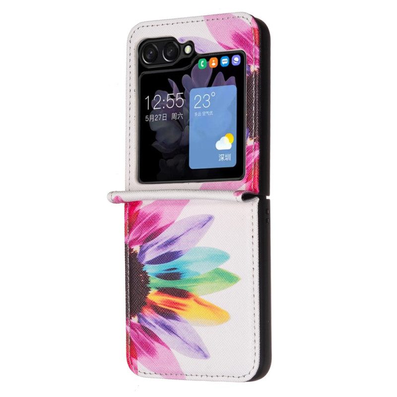 Case Hoesje Samsung Galaxy Z Flip 6 Telefoonhoesje Waterverfbloem