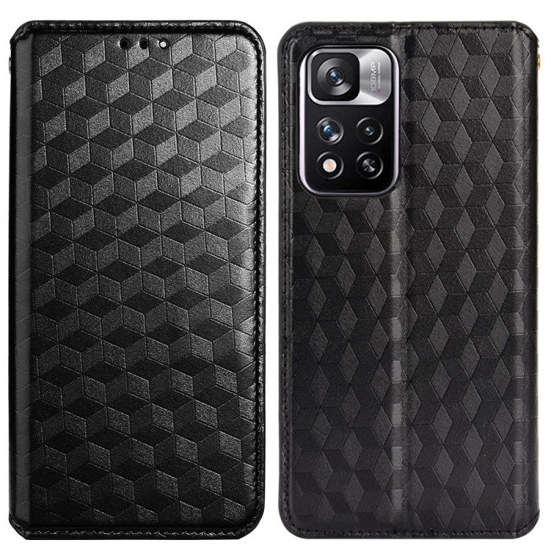 Bescherming Hoesje voor Xiaomi Redmi Note 11 Pro Plus 5G Folio-hoesje Leereffect 3d-textuur