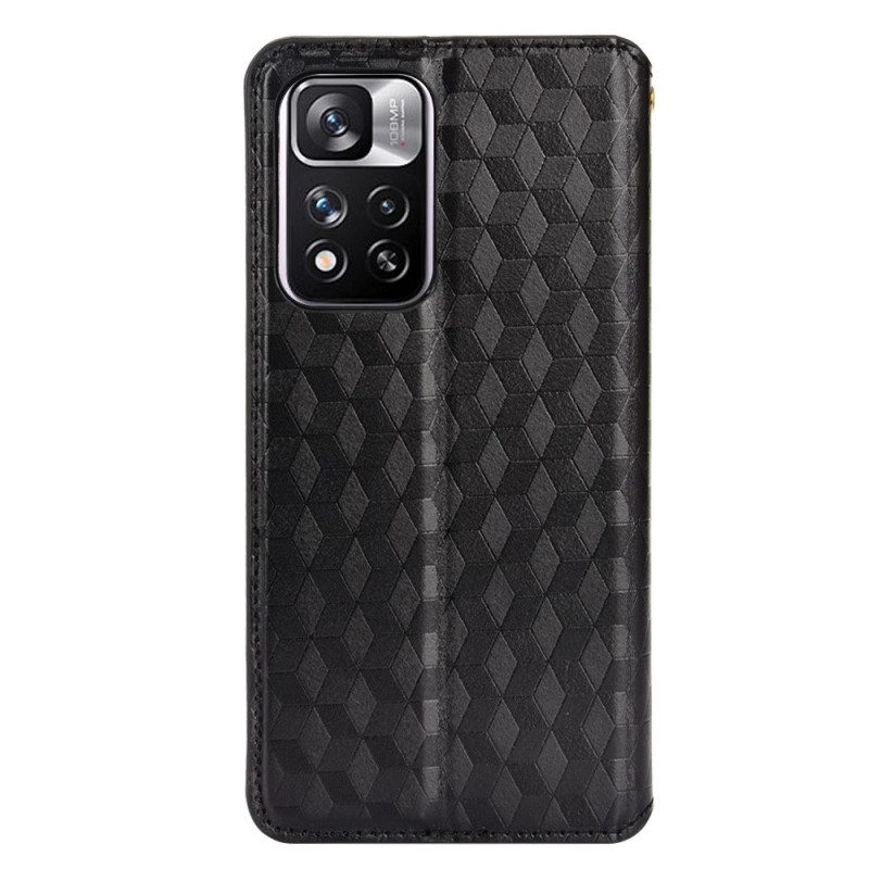 Bescherming Hoesje voor Xiaomi Redmi Note 11 Pro Plus 5G Folio-hoesje Leereffect 3d-textuur