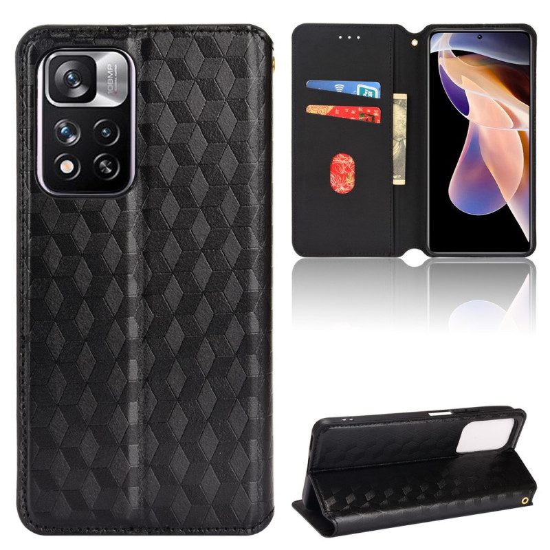 Bescherming Hoesje voor Xiaomi Redmi Note 11 Pro Plus 5G Folio-hoesje Leereffect 3d-textuur