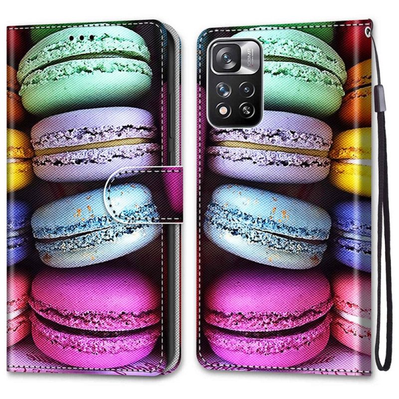 Flip Case voor Xiaomi Redmi Note 11 Pro Plus 5G Macarons