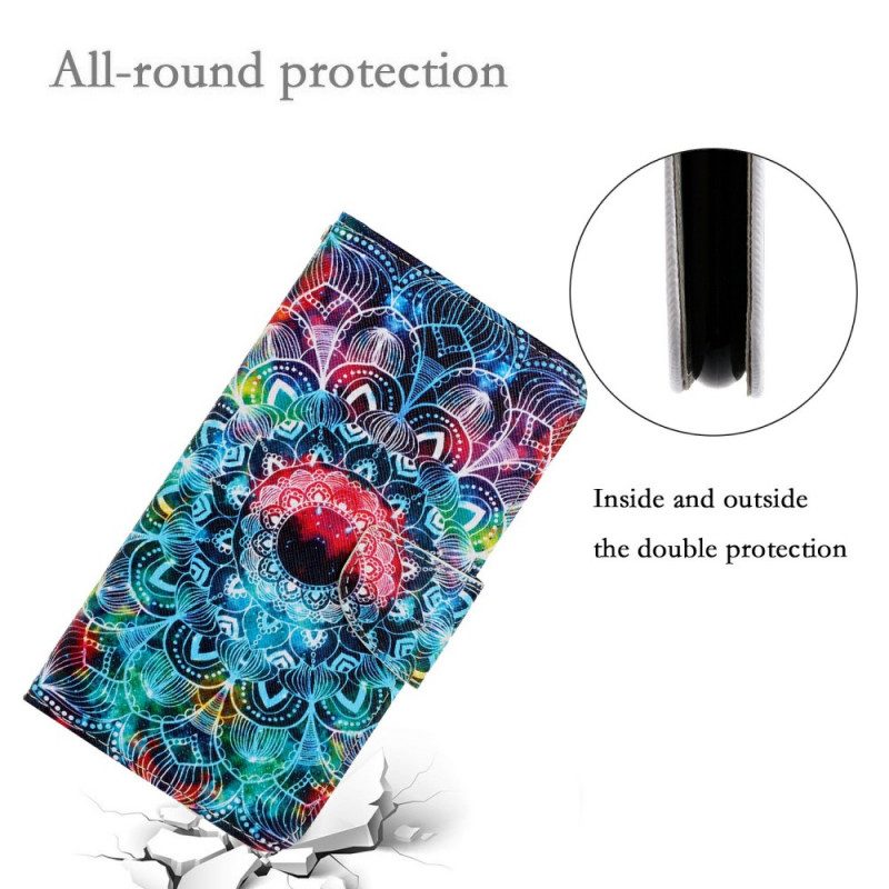 Flip Case voor Xiaomi Redmi Note 11 Pro Plus 5G Met Ketting Flitsende Strappy Mandala