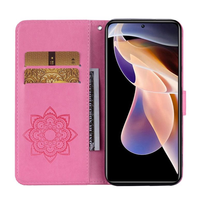 Flip Case voor Xiaomi Redmi Note 11 Pro Plus 5G Uil Mandala En Charme