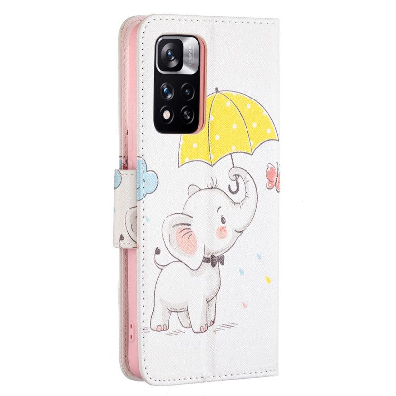 Folio-hoesje voor Xiaomi Redmi Note 11 Pro Plus 5G Baby Olifant