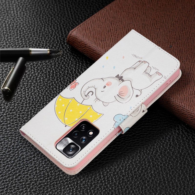 Folio-hoesje voor Xiaomi Redmi Note 11 Pro Plus 5G Baby Olifant