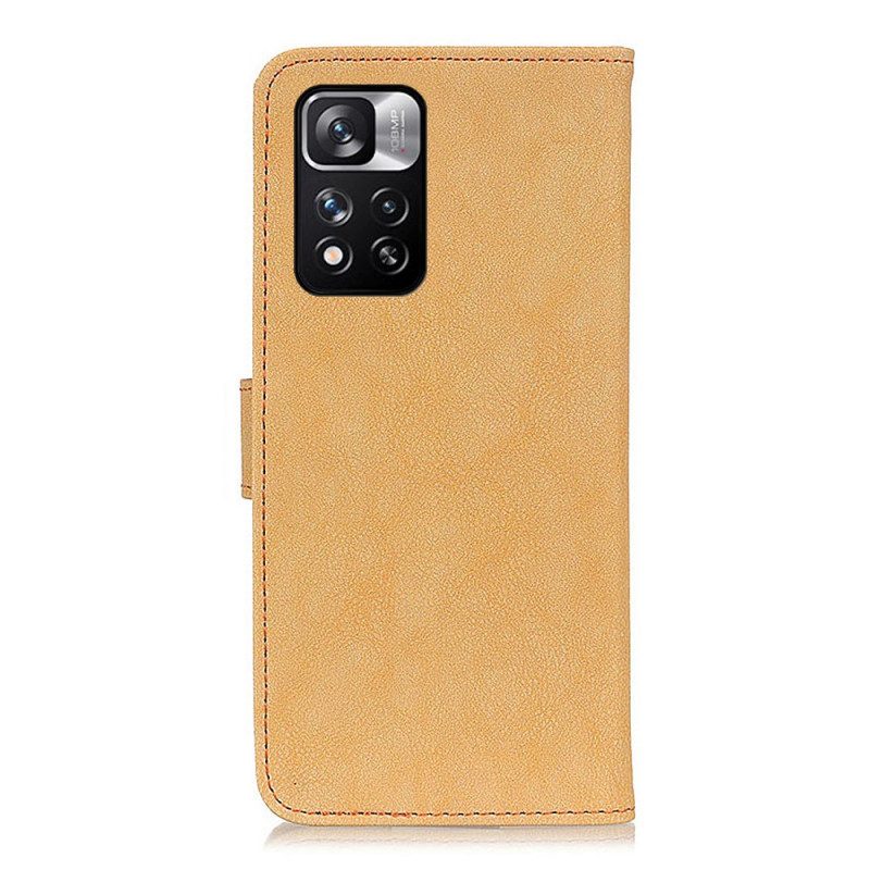 Folio-hoesje voor Xiaomi Redmi Note 11 Pro Plus 5G Khazneh Retro Splitleer