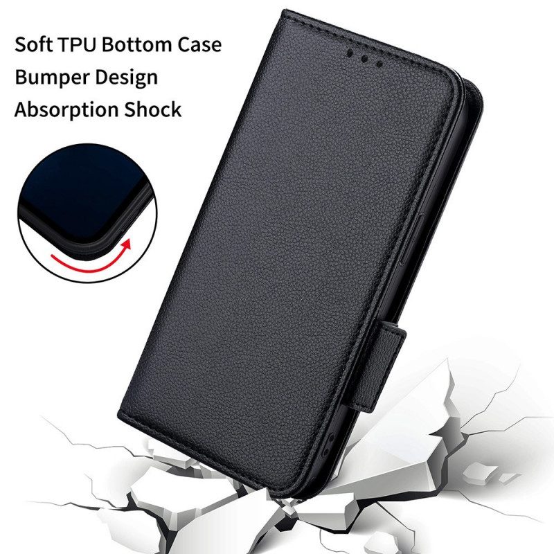 Folio-hoesje voor Xiaomi Redmi Note 11 Pro Plus 5G Litchi Lederen Dubbele Sluiting