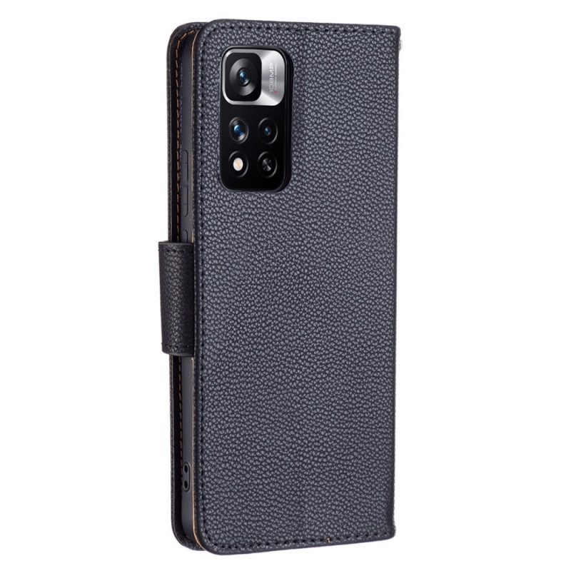 Folio-hoesje voor Xiaomi Redmi Note 11 Pro Plus 5G Lychee Schuine Sluiting