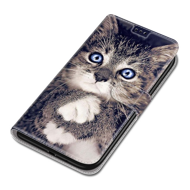 Folio-hoesje voor Xiaomi Redmi Note 11 Pro Plus 5G Met Ketting String Cat Fan