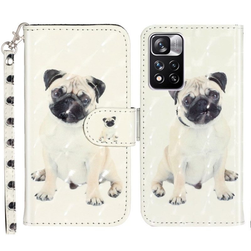 Folio-hoesje voor Xiaomi Redmi Note 11 Pro Plus 5G Met Ketting String Hond