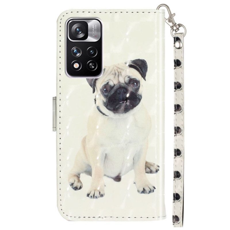 Folio-hoesje voor Xiaomi Redmi Note 11 Pro Plus 5G Met Ketting String Hond