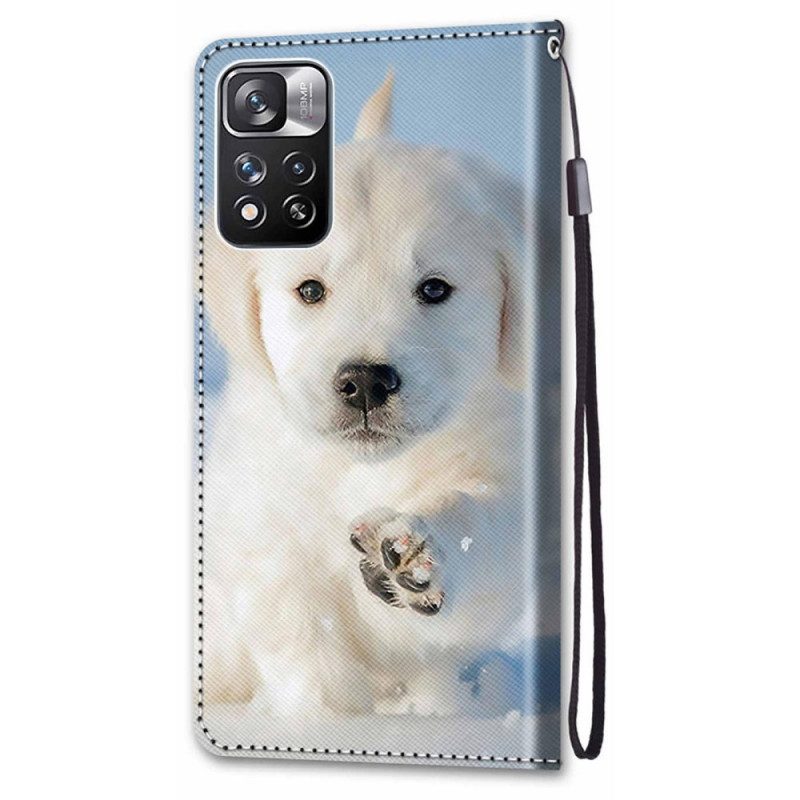 Folio-hoesje voor Xiaomi Redmi Note 11 Pro Plus 5G Met Ketting String Hond