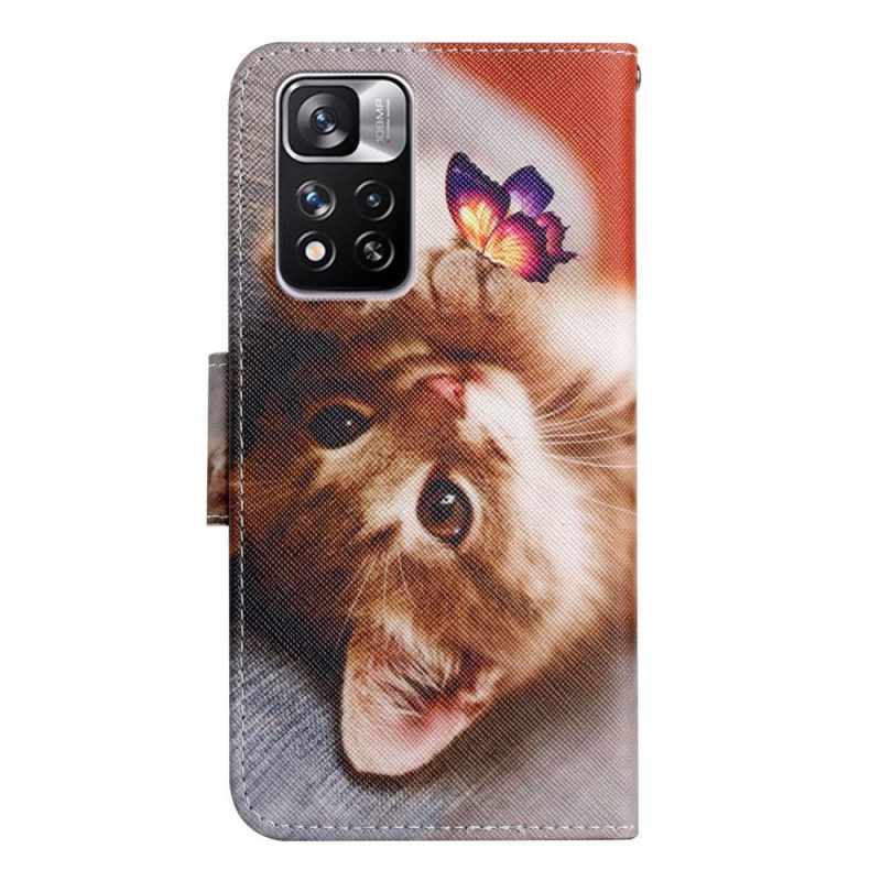 Folio-hoesje voor Xiaomi Redmi Note 11 Pro Plus 5G Mijn Kitten En Vlinder