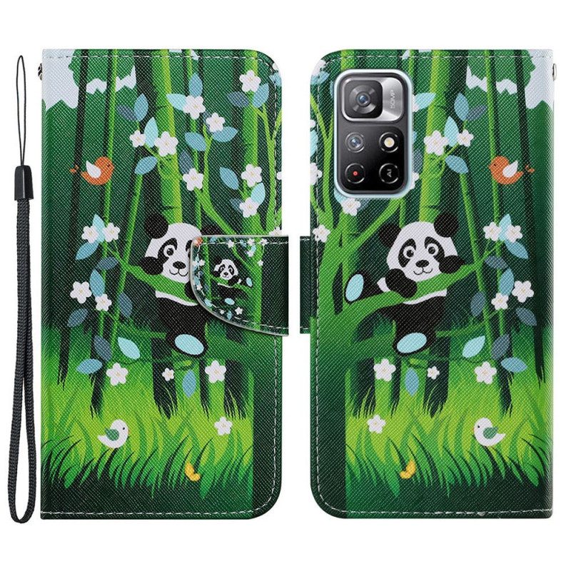 Folio-hoesje voor Xiaomi Redmi Note 11 Pro Plus 5G Panda Wandeling