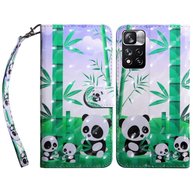 Folio-hoesje voor Xiaomi Redmi Note 11 Pro Plus 5G Panda's