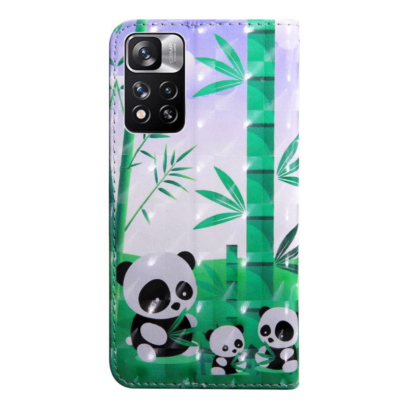 Folio-hoesje voor Xiaomi Redmi Note 11 Pro Plus 5G Panda's