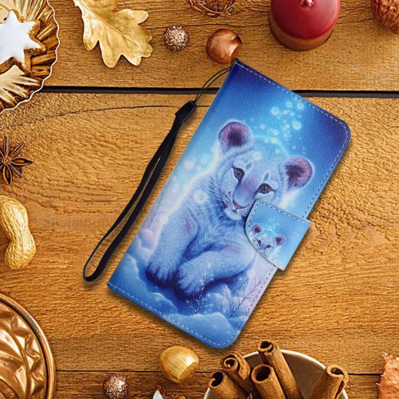 Folio-hoesje voor Xiaomi Redmi Note 11 Pro Plus 5G Sneeuw Tijger