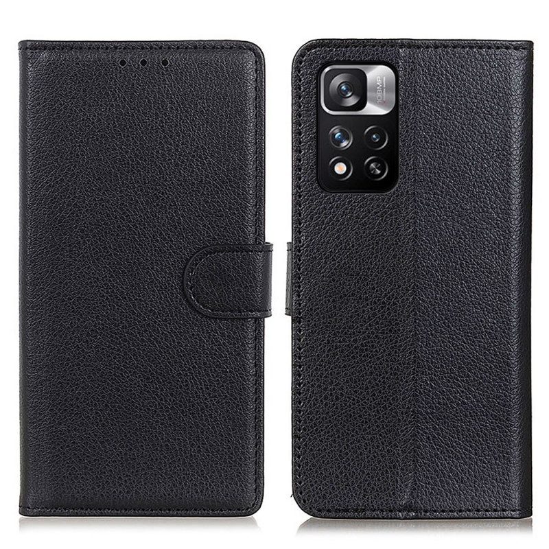 Folio-hoesje voor Xiaomi Redmi Note 11 Pro Plus 5G Traditioneel Litchi-leer