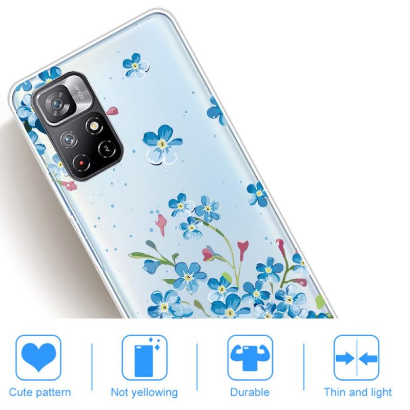 Hoesje voor Xiaomi Redmi Note 11 Pro Plus 5G Boeket Van Blauwe Bloemen