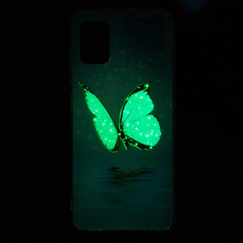 Hoesje voor Xiaomi Redmi Note 11 Pro Plus 5G Fluorescerende Blauwe Vlinder