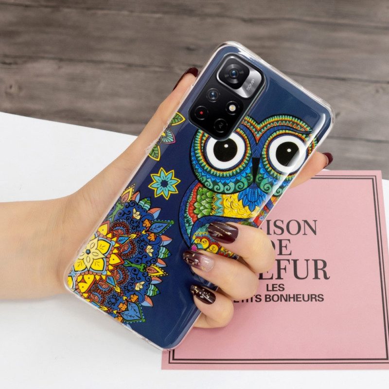 Hoesje voor Xiaomi Redmi Note 11 Pro Plus 5G Fluorescerende Uil Mandala