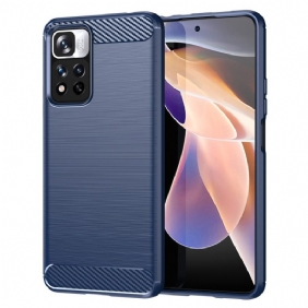 Hoesje voor Xiaomi Redmi Note 11 Pro Plus 5G Geborstelde Koolstofvezel