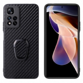 Hoesje voor Xiaomi Redmi Note 11 Pro Plus 5G Ringsteun Van Koolstofvezel