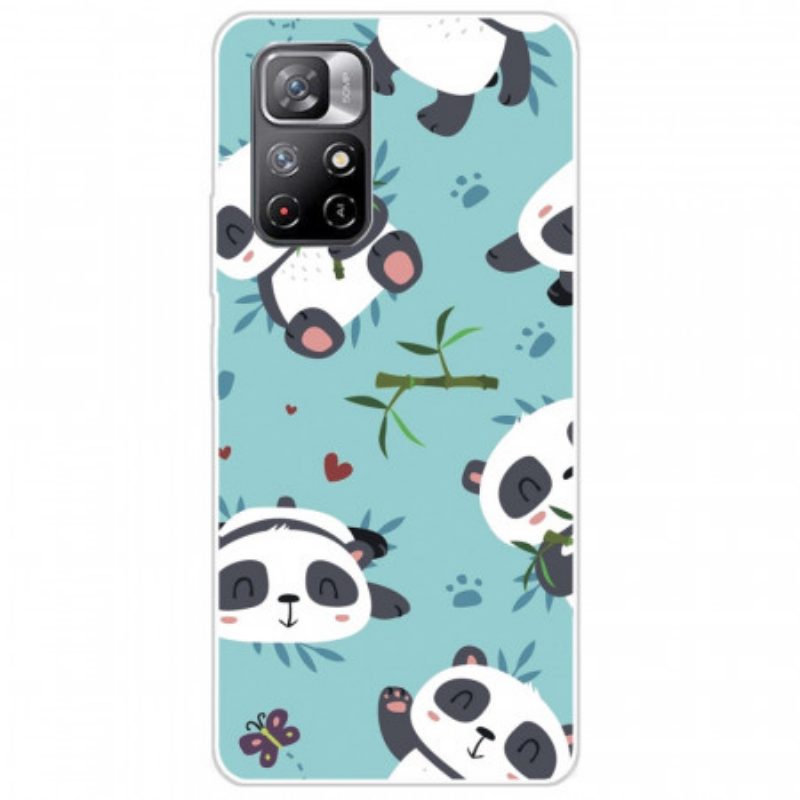 Hoesje voor Xiaomi Redmi Note 11 Pro Plus 5G Siliconen Stelletje Panda's