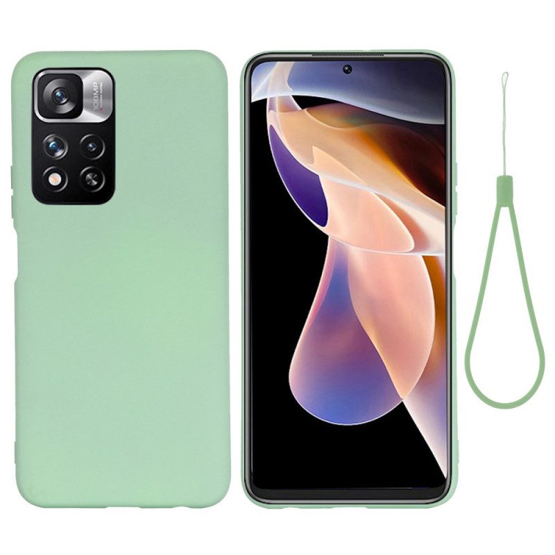 Hoesje voor Xiaomi Redmi Note 11 Pro Plus 5G Vloeibare Siliconen Met Lanyard