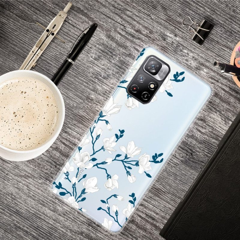 Hoesje voor Xiaomi Redmi Note 11 Pro Plus 5G Witte Bloemen