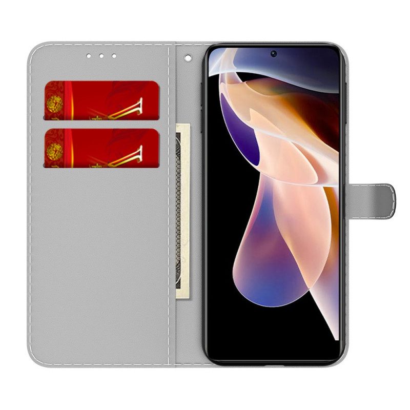 Leren Hoesje voor Xiaomi Redmi Note 11 Pro Plus 5G Abstract Patroon