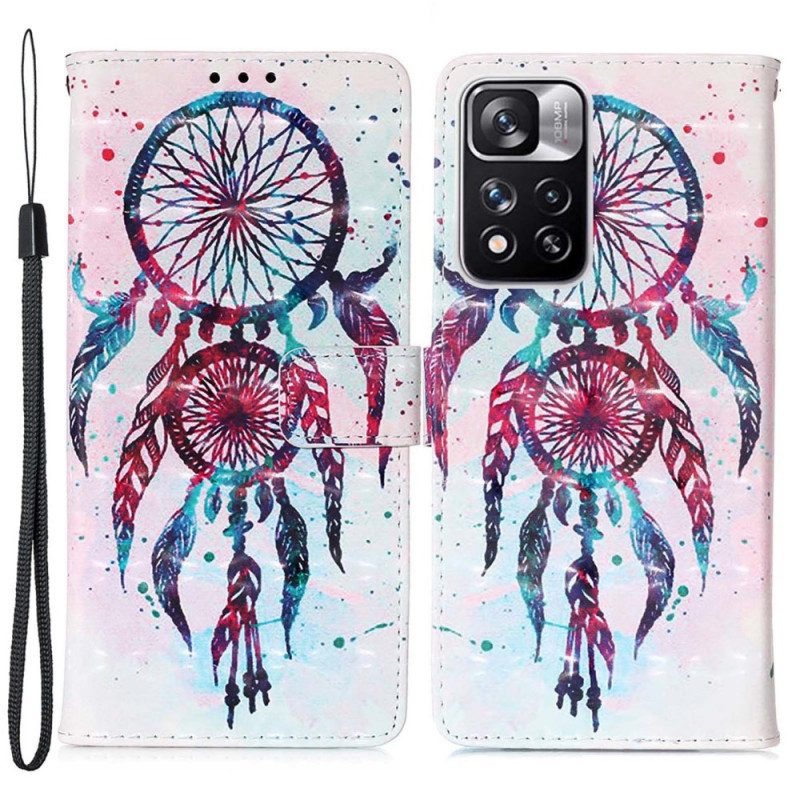 Leren Hoesje voor Xiaomi Redmi Note 11 Pro Plus 5G Aquarel Dromenvanger