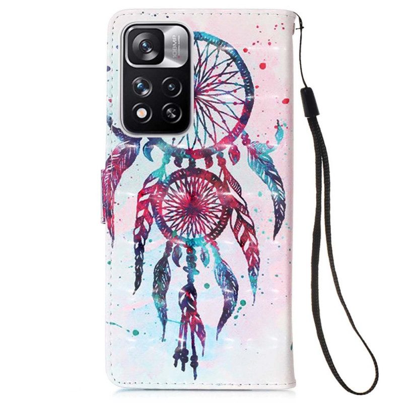 Leren Hoesje voor Xiaomi Redmi Note 11 Pro Plus 5G Aquarel Dromenvanger