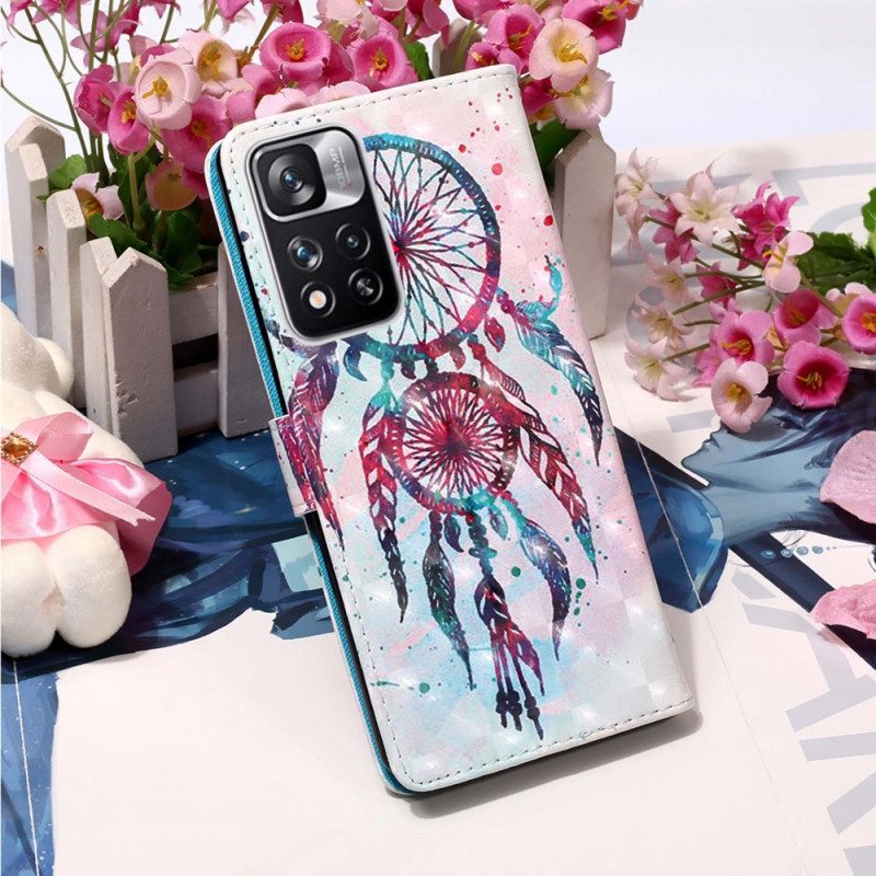 Leren Hoesje voor Xiaomi Redmi Note 11 Pro Plus 5G Aquarel Dromenvanger