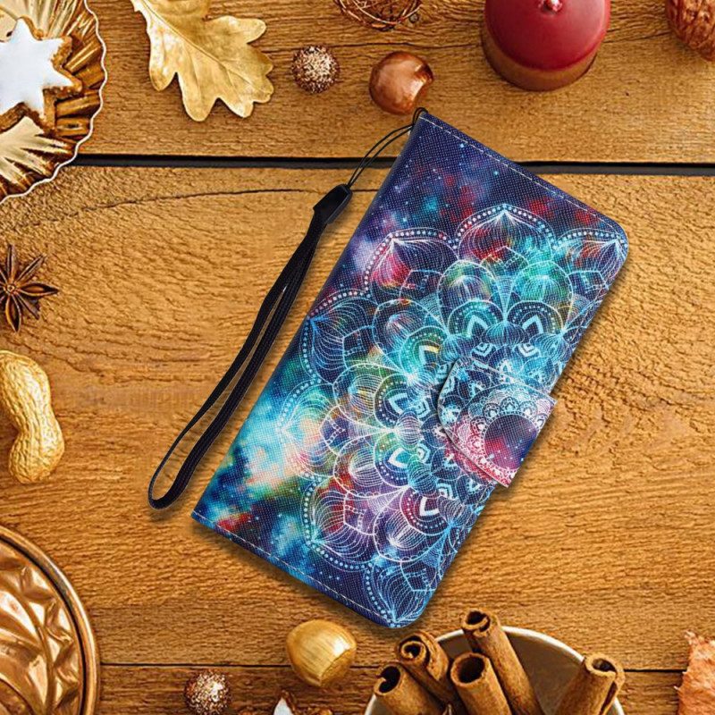 Leren Hoesje voor Xiaomi Redmi Note 11 Pro Plus 5G Met Ketting Flitsende Strappy Mandala