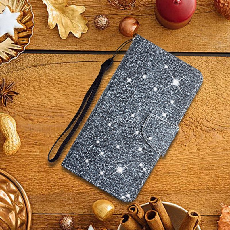 Leren Hoesje voor Xiaomi Redmi Note 11 Pro Plus 5G Met Ketting Pailletten Met Bandjes