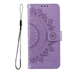 Leren Hoesje voor Xiaomi Redmi Note 11 Pro Plus 5G Zon Mandala