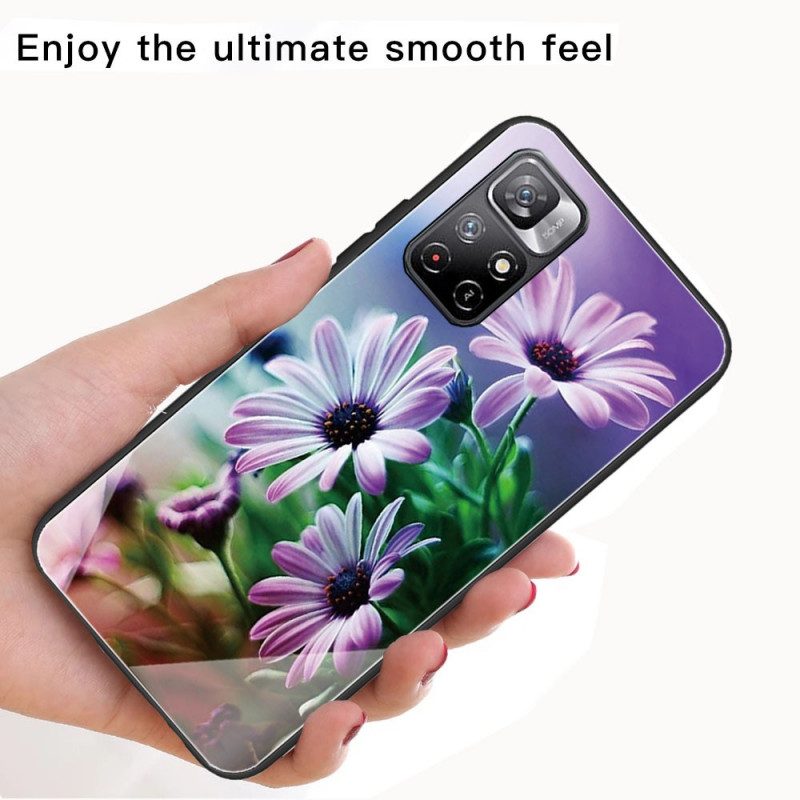 Telefoonhoesje voor Xiaomi Redmi Note 11 Pro Plus 5G Bloemen Van Gehard Glas